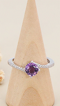 BAGUE FINE ARGENT 925 AMETHYSTE FACETEE