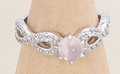 BAGUE INFINI ARGENT 925 RHODIÉ QUARTZ ROSE