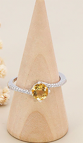 BAGUE FINE ARGENT CITRINE FACETEE
