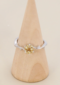 BAGUE POINTE DIAMANT CITRINE FACETEE
