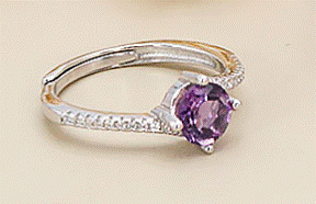 BAGUE FINE ARGENT 925 AMETHYSTE FACETEE