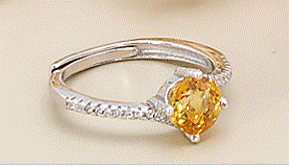 BAGUE FINE ARGENT CITRINE FACETEE