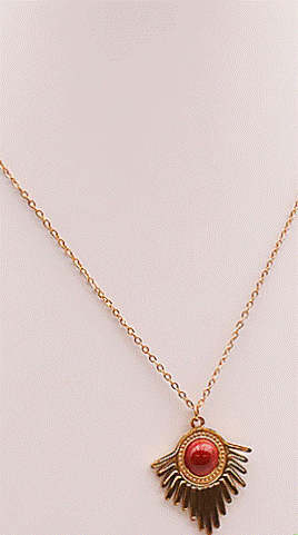 COLLIER JASPE ROUGE