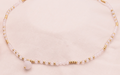 Collier doré quartz rose