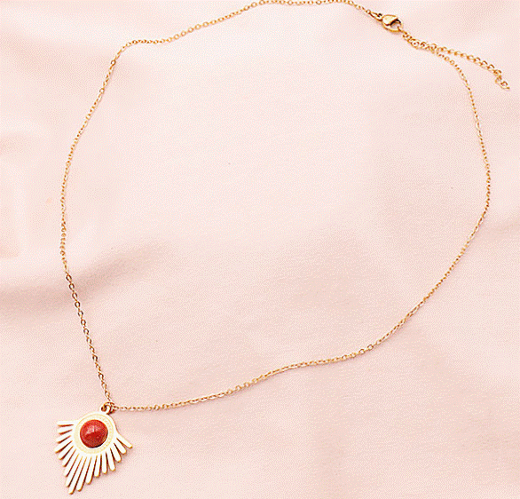 COLLIER JASPE ROUGE
