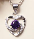 PENDENTIF COEUR AMETHYSTE FACETEE
