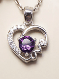 PENDENTIF LOVE ARGENT AMETHYSTE