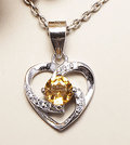 PENDENTIF COEUR CITRINE FACETEE