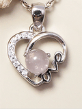 PENDENTIF LOVE ARGENT QUARTZ ROSE LOVE