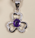PENDENTIF TRÈFLE ARGENT AMETHYSTE