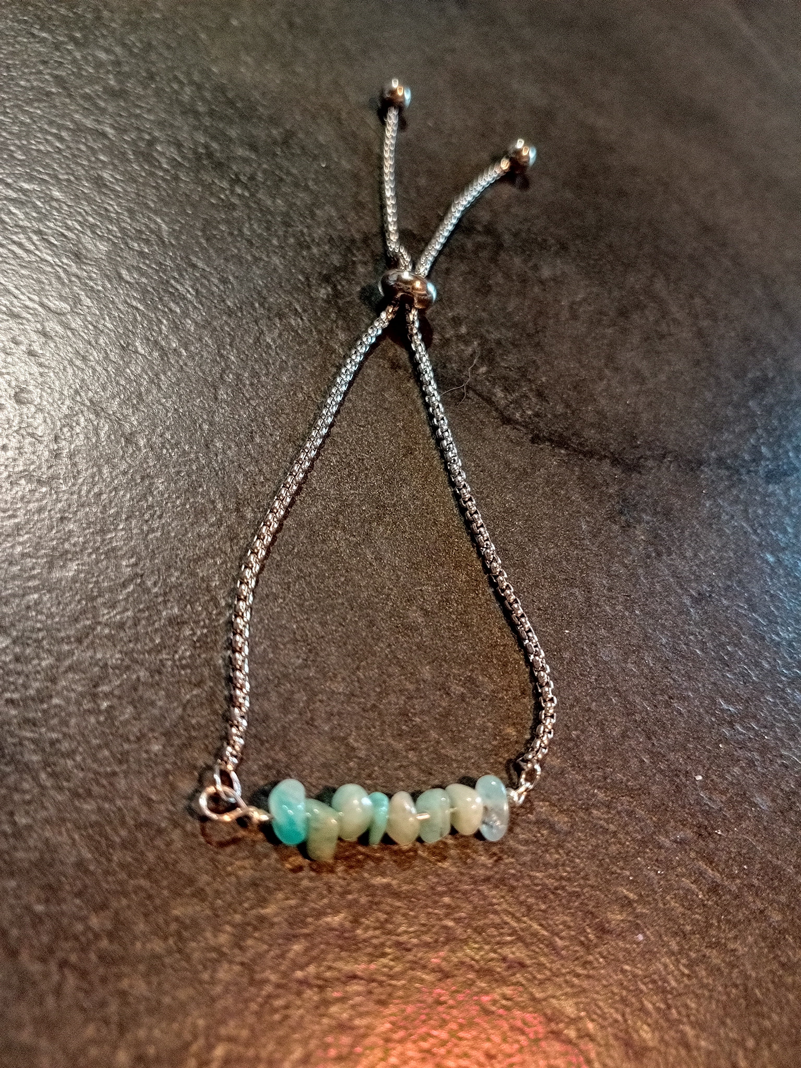 Bracelet amazonite réglable