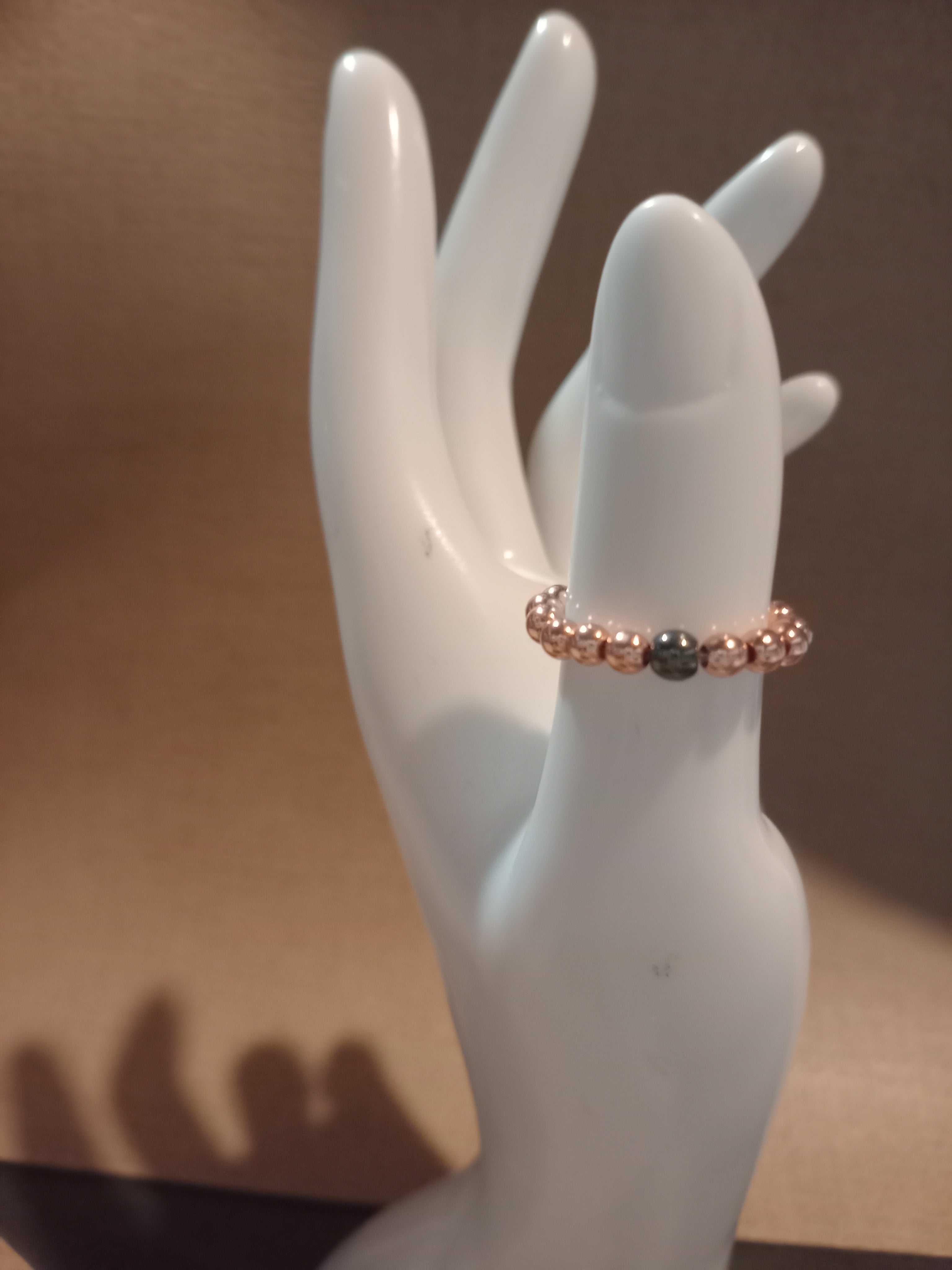 Bague hématite rose / hématite